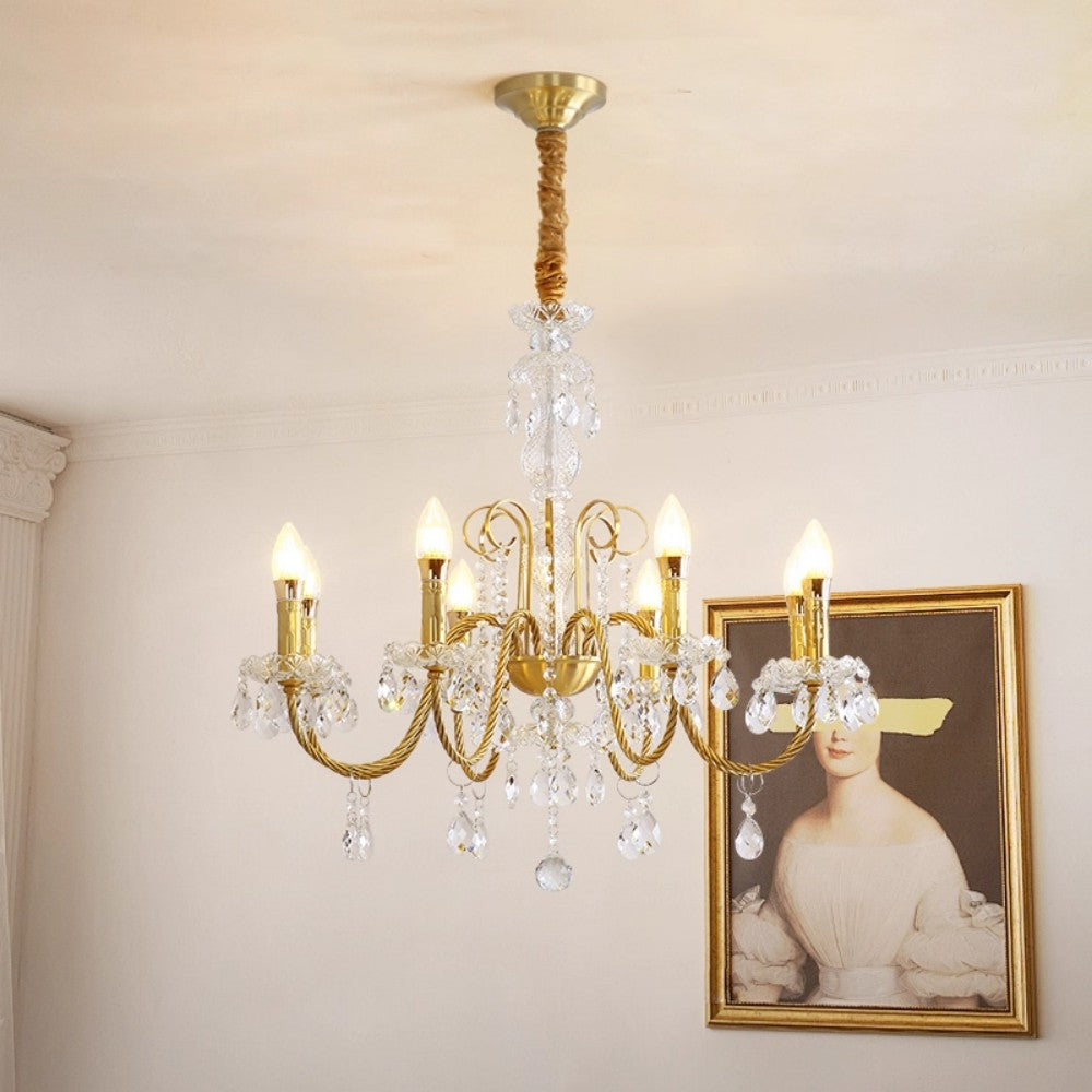 Palace Clothing Store Brass Crystal Lamp