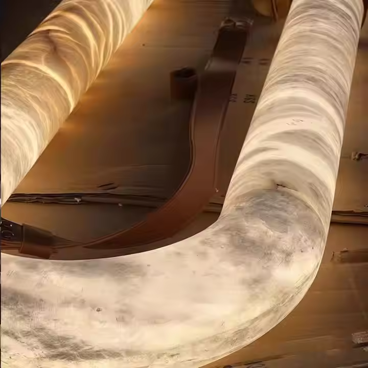 Alabaster Chandelier for Marble Duplex