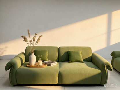 Green Velvet 2‑Seater Sofa Couch