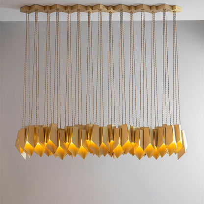 Modern Art Deco Bronze Chandelier