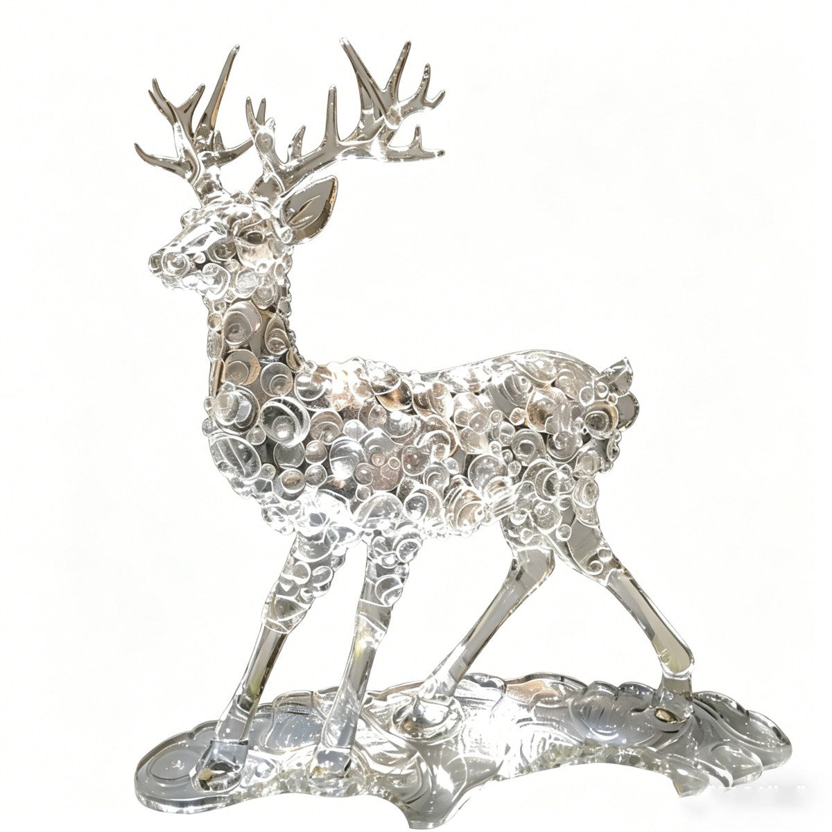 Ice Texture Deer Sculpture
