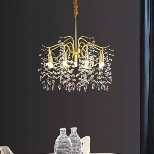 Living Dining Brass Crystal Pendant Lamp