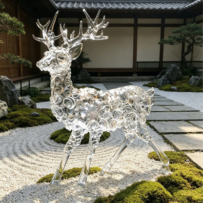 Ice Texture Deer Sculpture