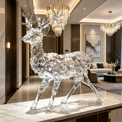Ice Texture Deer Sculpture