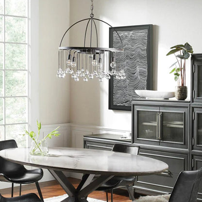 Modern Gold Round Crystal Pendant Lamp