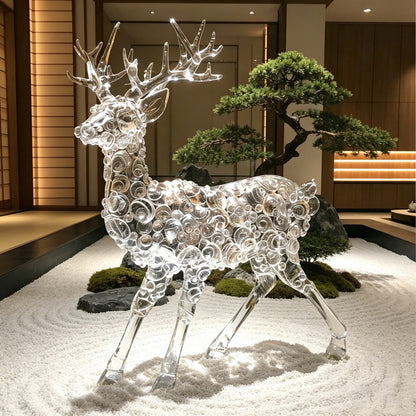 Ice Texture Deer Sculpture
