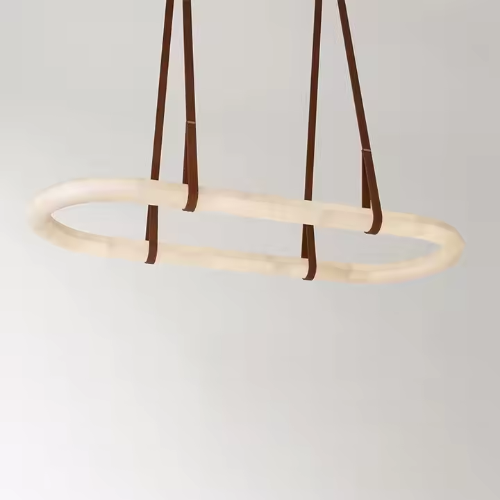 Alabaster Chandelier for Marble Duplex