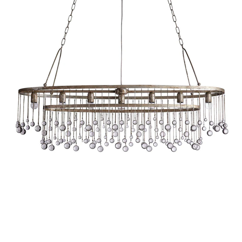 Restaurant Kitchen Oval Crystal Chandelier
