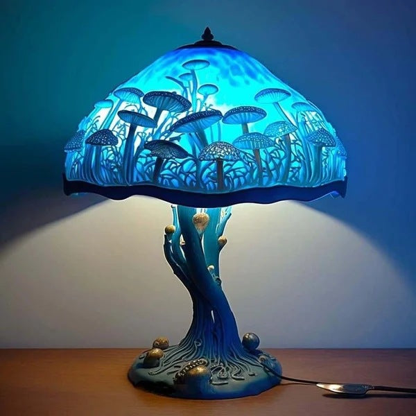 Boho Resin Mushroom Table Lamp