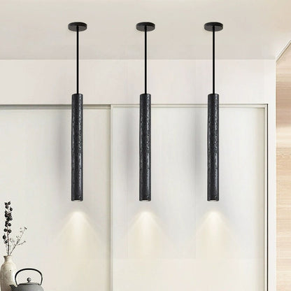 Black Stone & Travertine LED Hanging Light - American Decor for Restaurant/Desk/Bedside