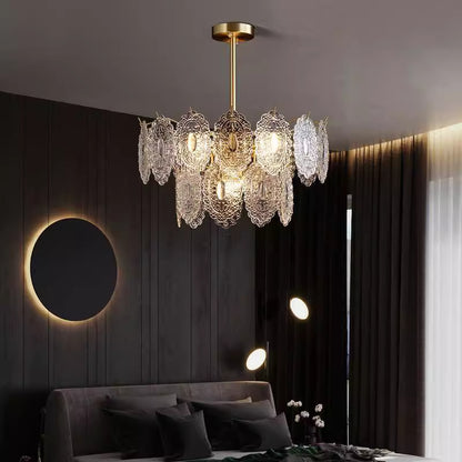 Living Dining Brass Glass Chandelier