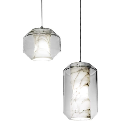 Clear Wiring Alabaster Chandelier