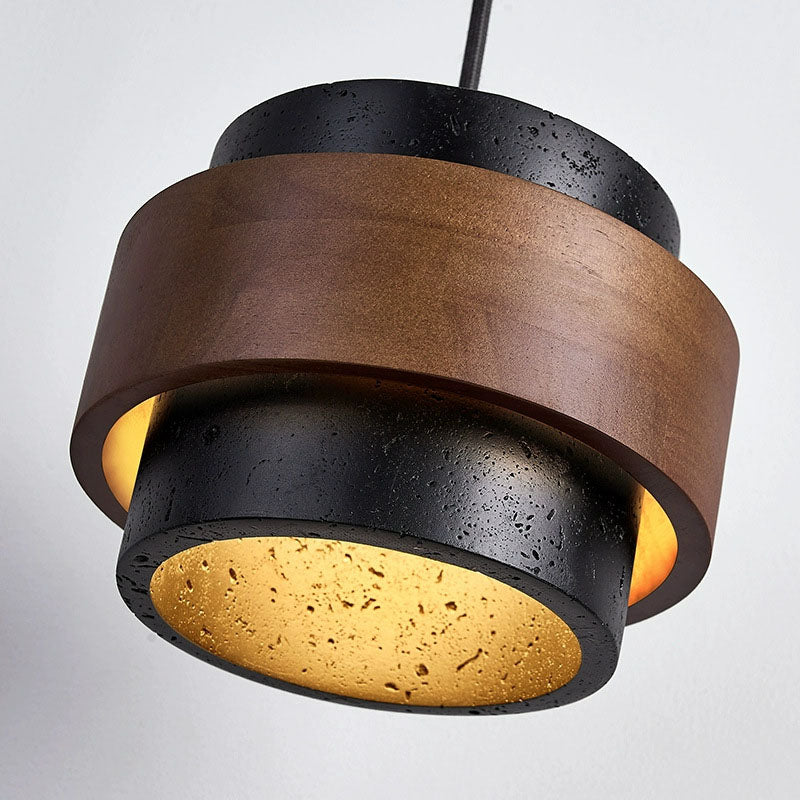 Creative Vintage Wooden Marble Pendant Lamp