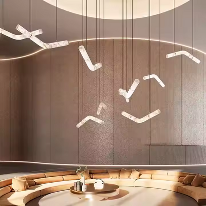 Simple Alabaster Chandelier