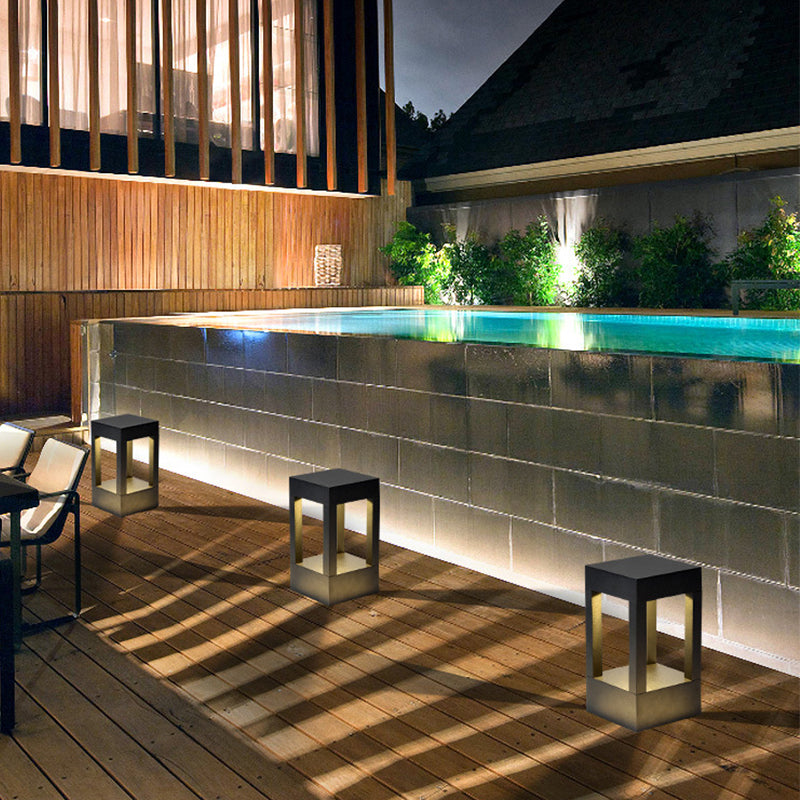 Modern Square LED Bollard Light for Garden