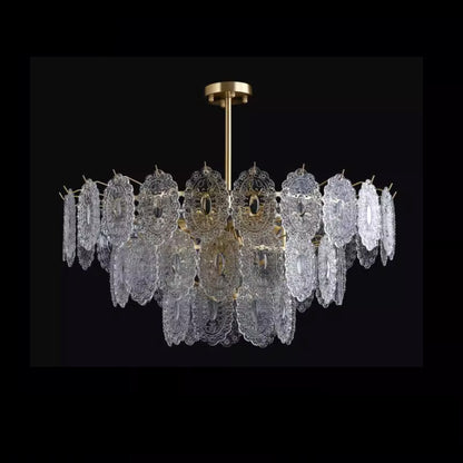 Living Dining Brass Glass Chandelier