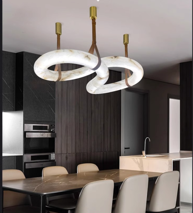 Spanish Alabaster Chandelier Ceiling Light