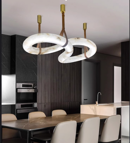Spanish Alabaster Chandelier Ceiling Light
