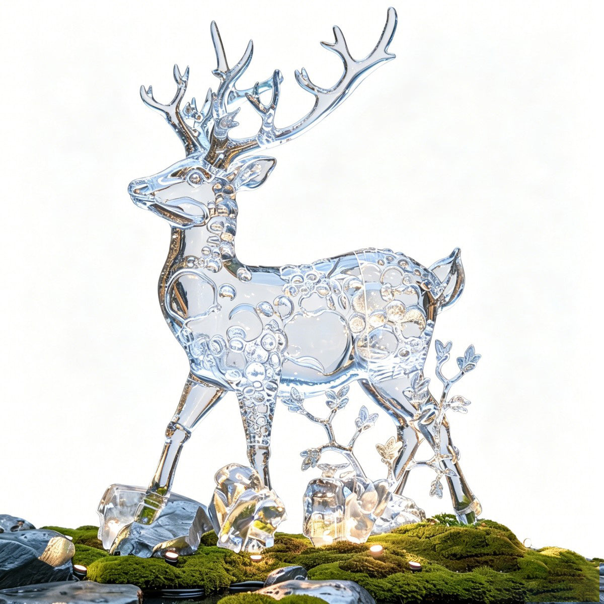 Transparent Bubble Deer Sculpture