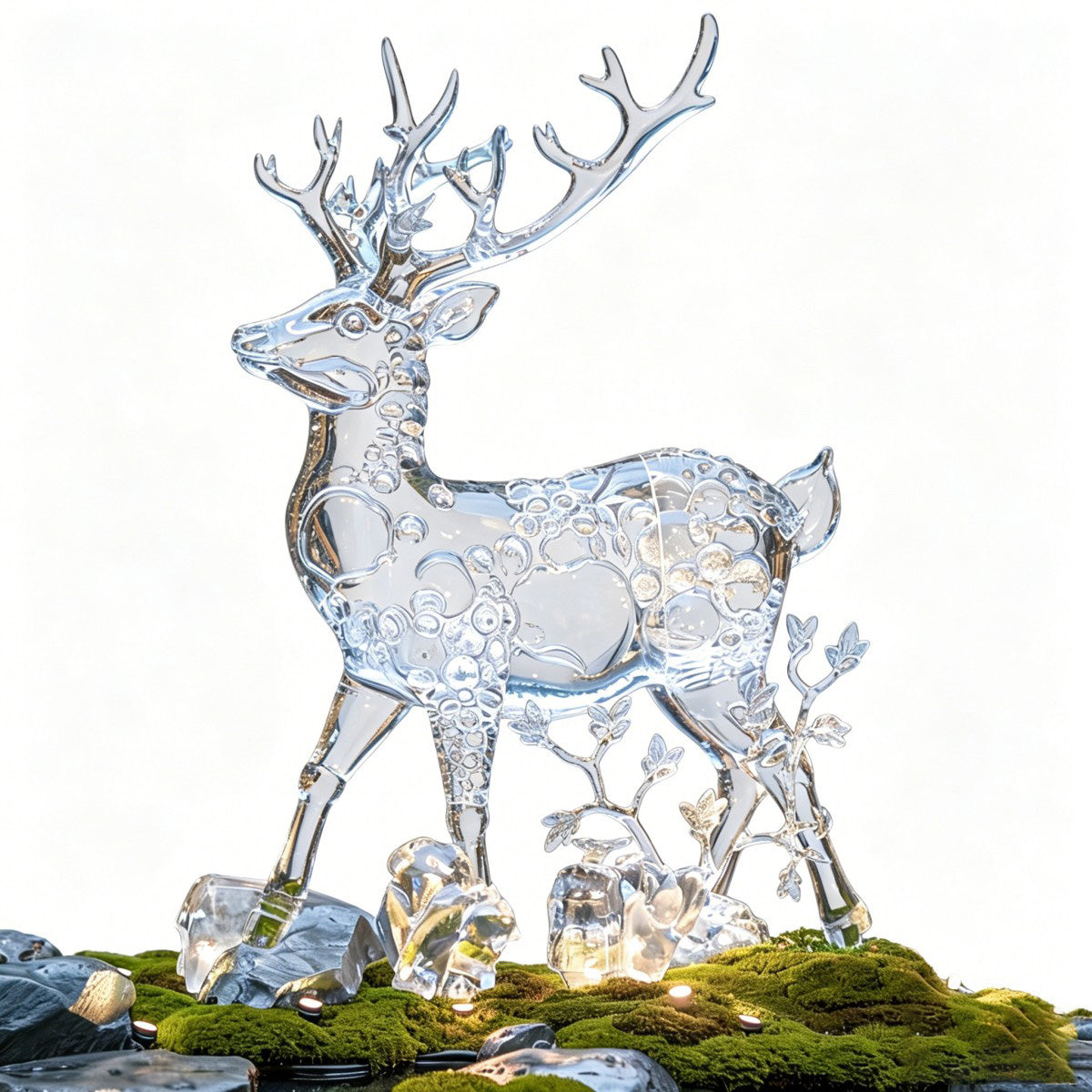 Transparent Bubble Deer Sculpture