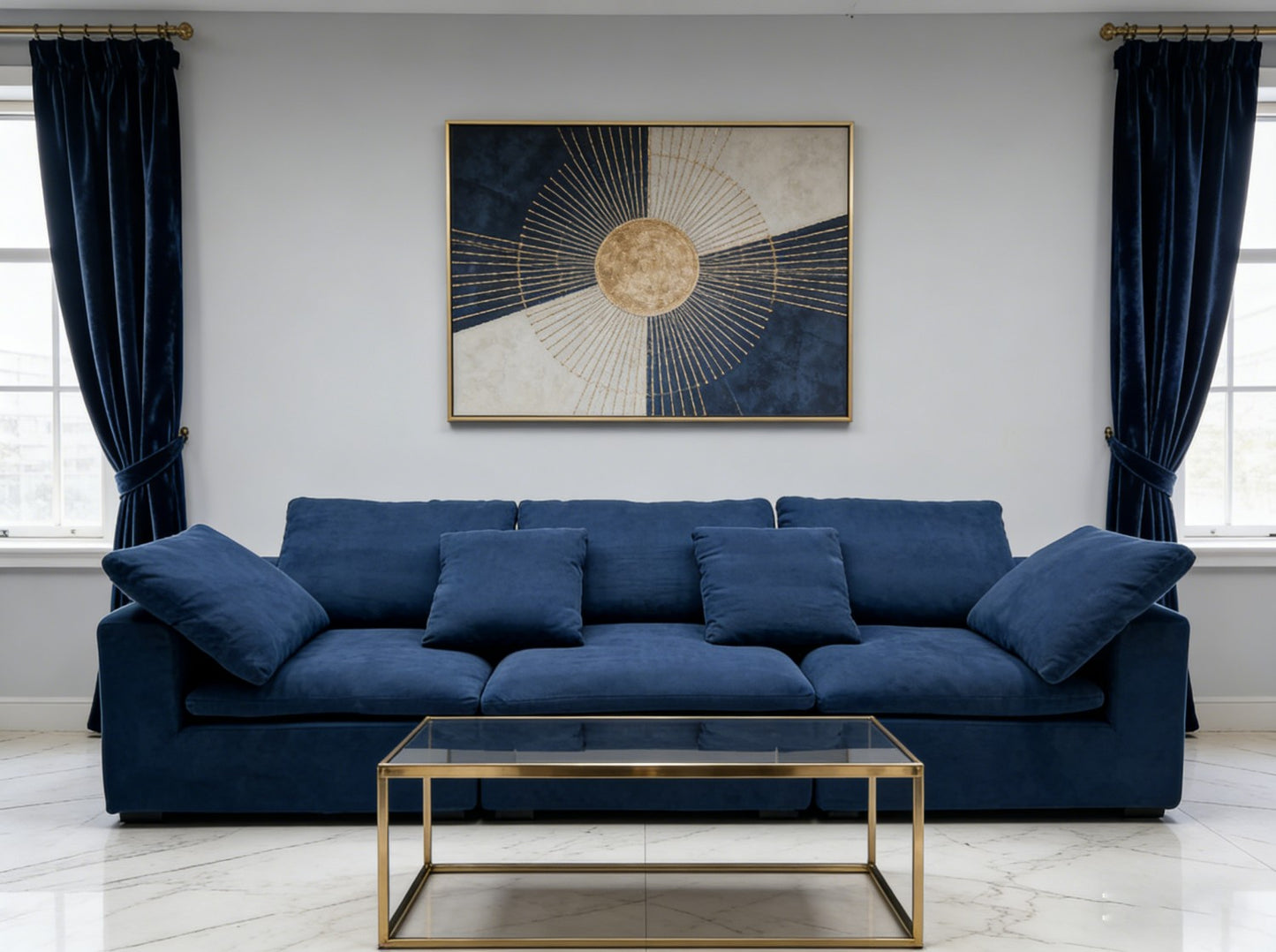 Navy Blue Modular Sectional Sofa