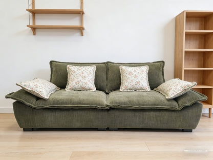 Olive Green Cloud Fabric Sofa