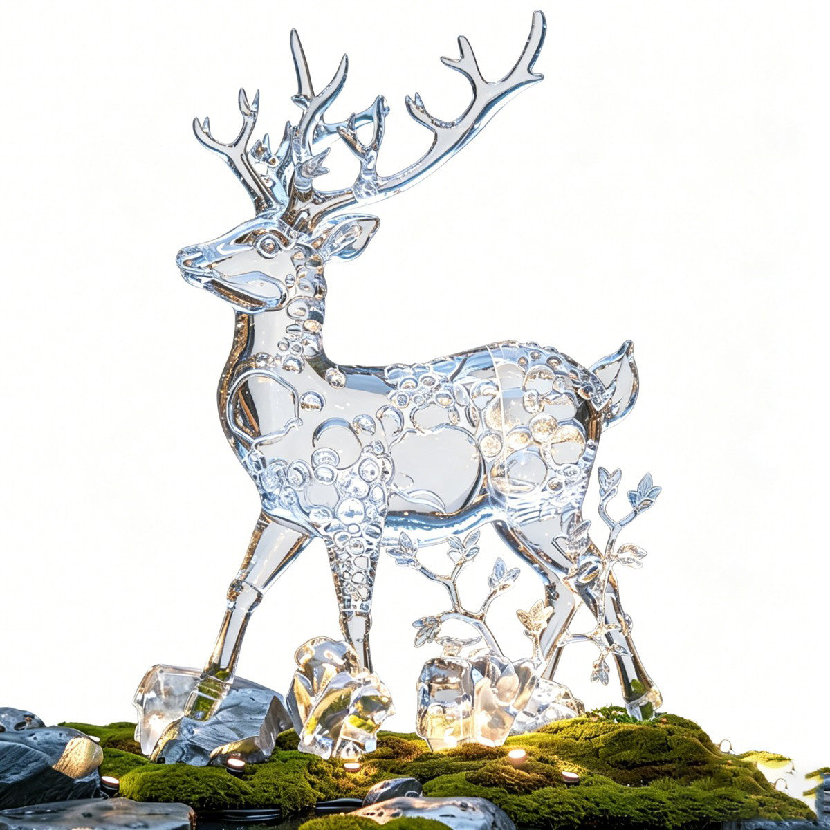 Transparent Bubble Deer Sculpture