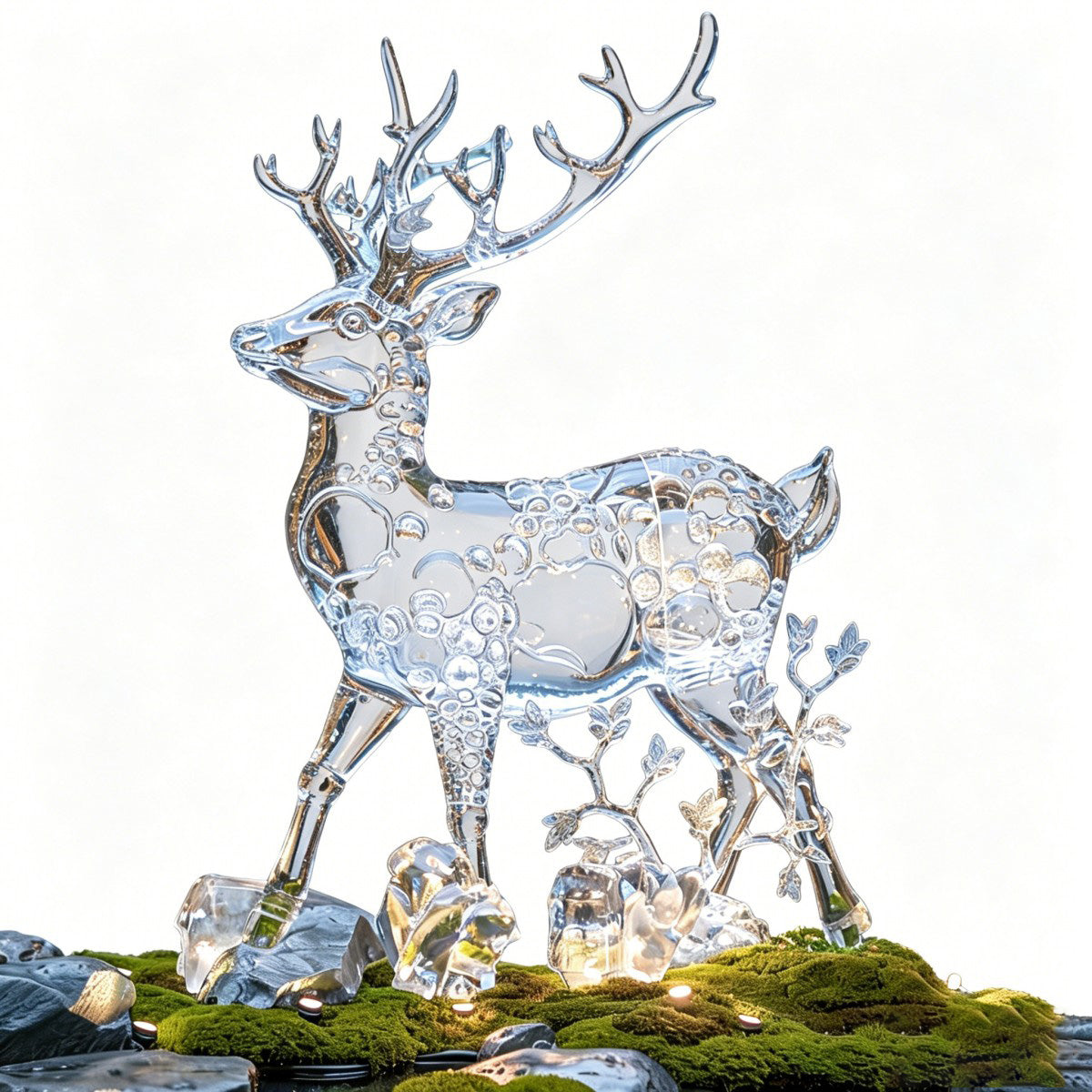 Transparent Bubble Deer Sculpture