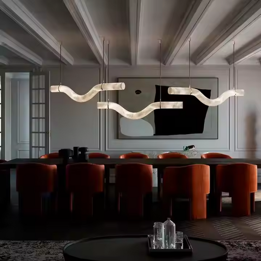 Simple Alabaster Chandelier