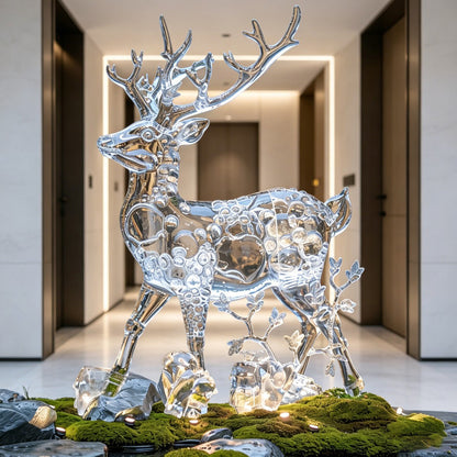 Transparent Bubble Deer Sculpture
