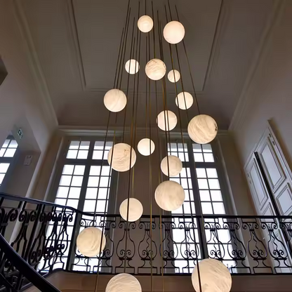 Spanish Alabaster Bubble Ball Pendant Light