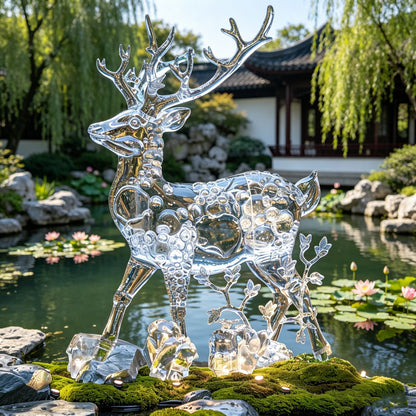 Transparent Bubble Deer Sculpture