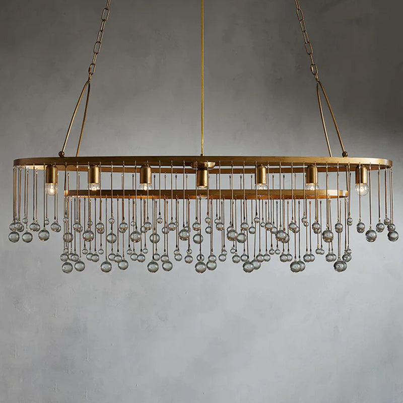 Restaurant Kitchen Oval Crystal Chandelier
