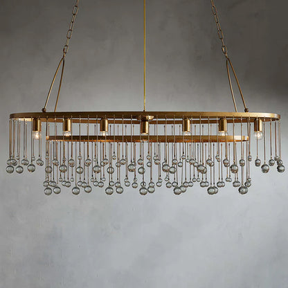 Restaurant Kitchen Oval Crystal Chandelier
