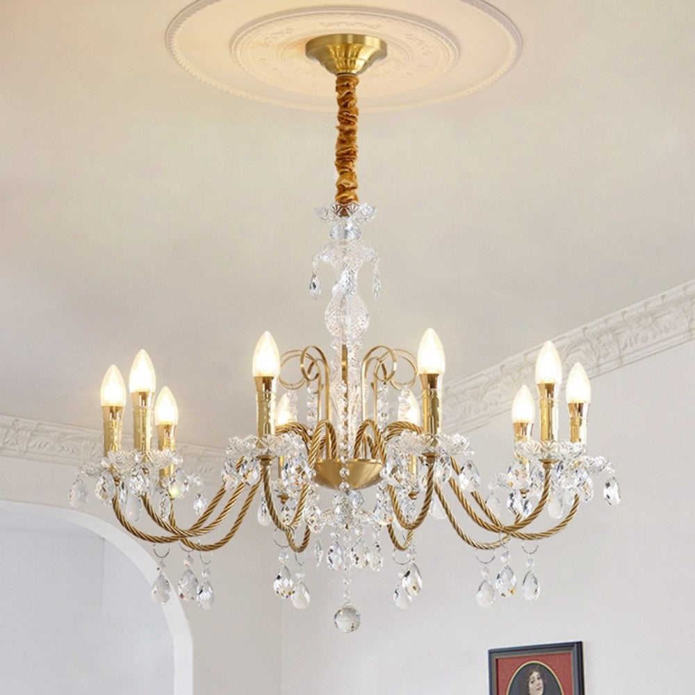 Palace Clothing Store Brass Crystal Lamp