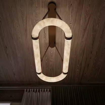 Alabaster Chandelier for Marble Duplex