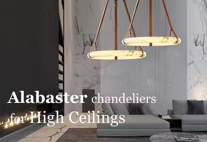 Spanish Alabaster Chandelier Ceiling Light