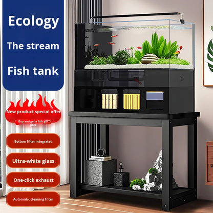Vertical Ultra White Glass Goldfish Tank