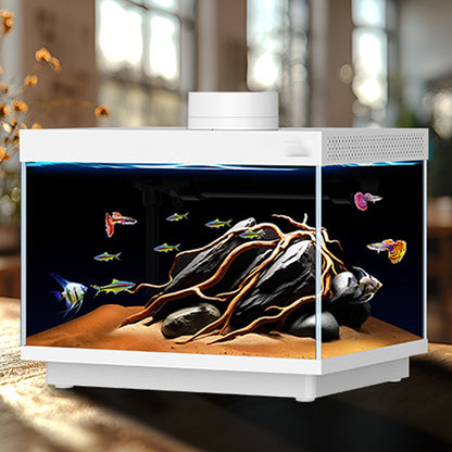 DC5V 2A Square Glass Aquarium 4W RGB LED Oxygen Pump