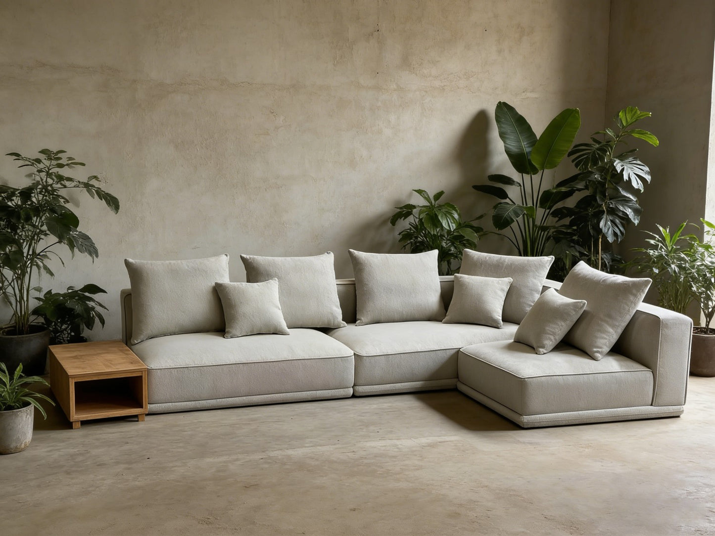 Modular Linen Fabric Sectional Sofa