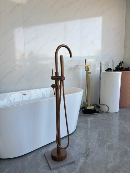 Sleek Brushed Rose Gold Bathtub Faucet 61005