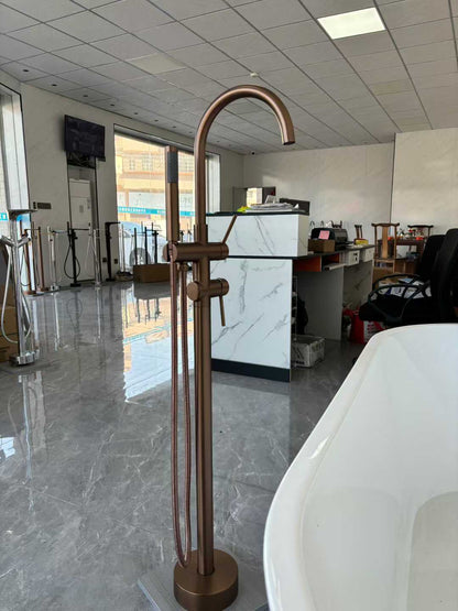 Sleek Brushed Rose Gold Bathtub Faucet 61005