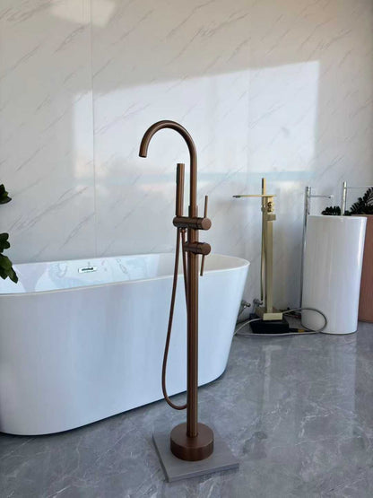 Sleek Brushed Rose Gold Bathtub Faucet 61005