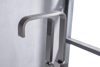 Modern Dual 7-spout Gunmetal Gray Bathtub Faucet 61022