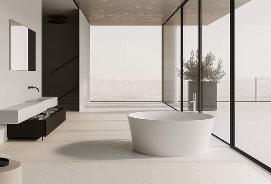Simple Circular Design Artificial Stone Bathtub