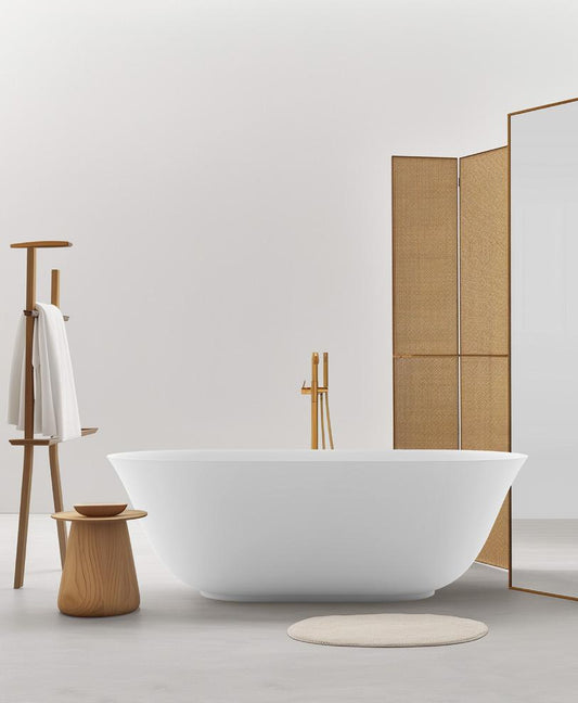 Fresh White Artificial Stone Bathtub
