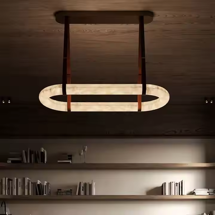 Alabaster Chandelier for Marble Duplex