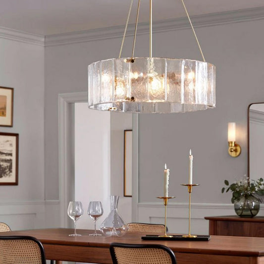 Modern Frosted Clear Glass Chandelier
