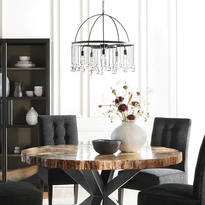 Modern Gold Round Crystal Pendant Lamp