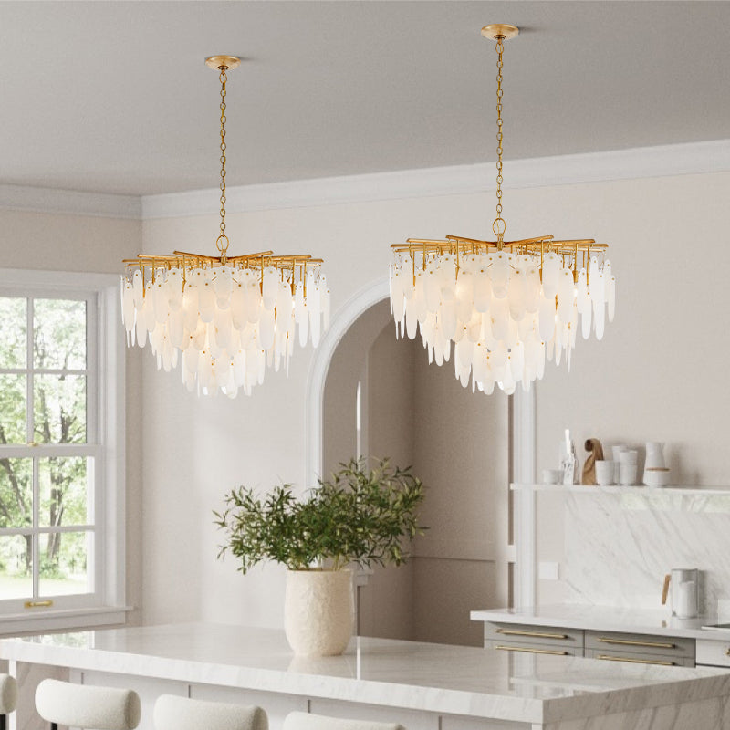 Vintage Style Alabaster Chandelier for Dining Table
